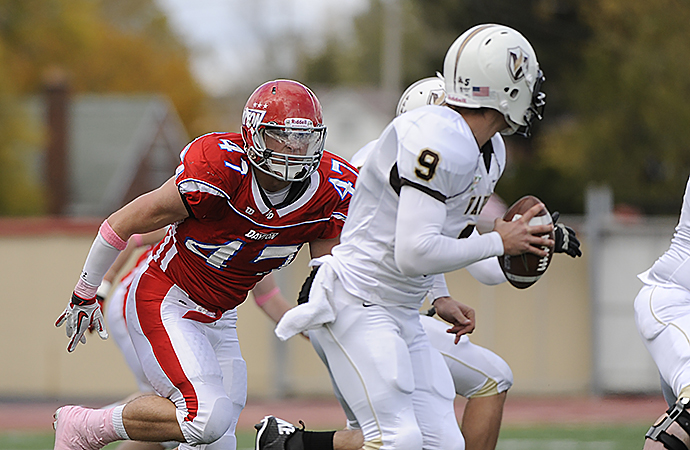 Dayton defensive lineman Pat Dowd, a Preseason All-PFL selection, is a two-time First-Team All-PFL selection.